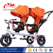 Meilleure qualité 3 roues bébé tricycle à vendre / pas cher prix bébé jumeaux tricycle / double siège enfants trike de Yimei usine